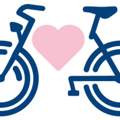 Das Bild zeigt ein Fahrrad mit einem Herz.