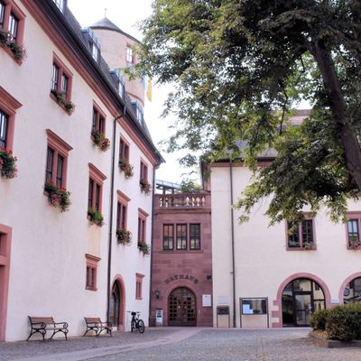 Das Bild zeigt das Rathaus von Wertheim. 