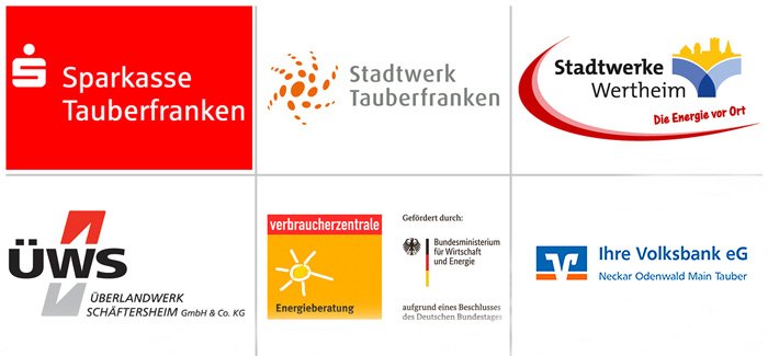 Das Bild zeigt die Logos des Sponsorenkreises der Energieagentur Main-Tauber-Kreis GmbH.